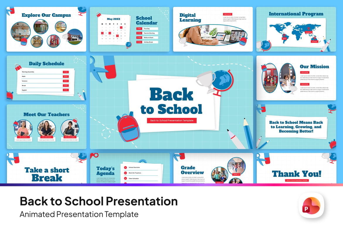 Template Presentasi Kembali ke Sekolah yang Menarik