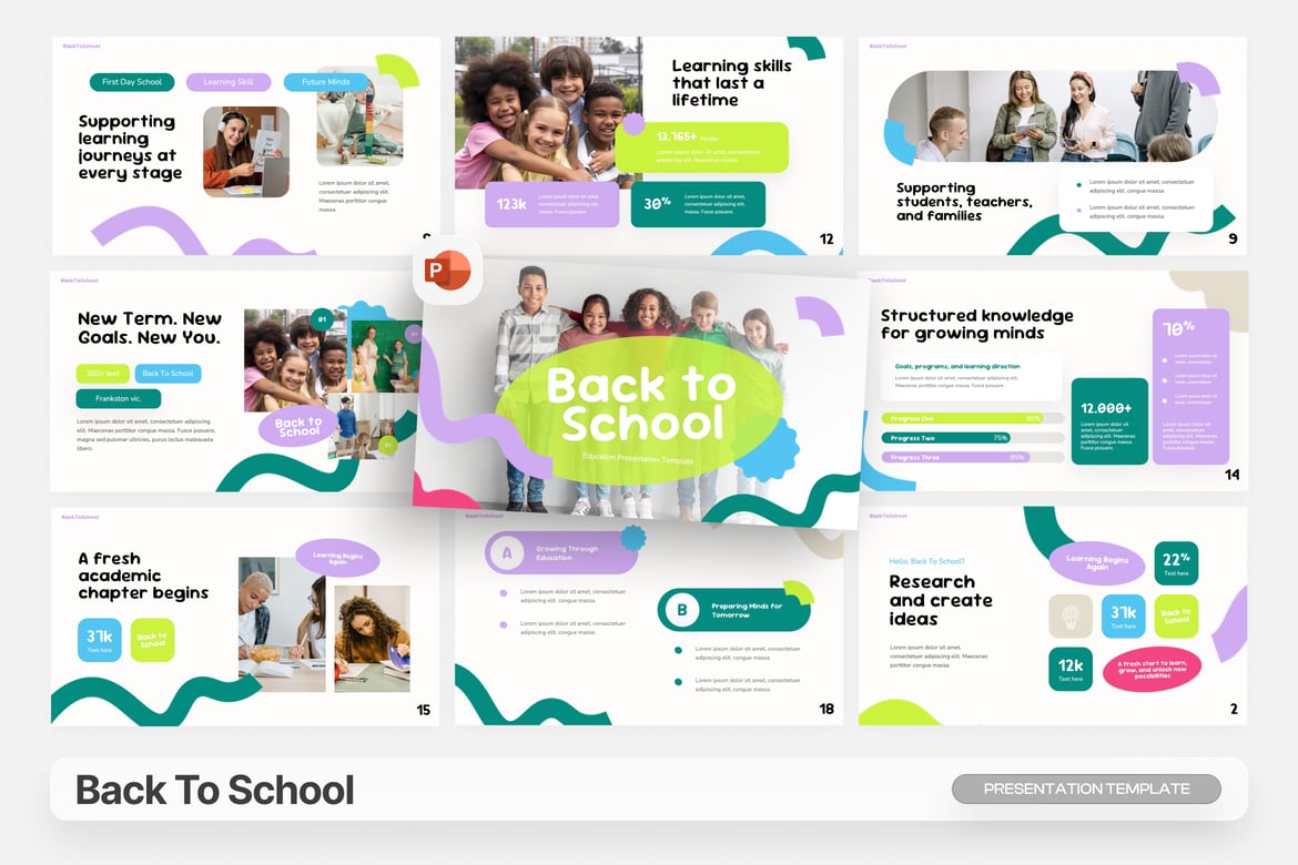 Template PowerPoint Back To School yang Kreatif dan Serbaguna