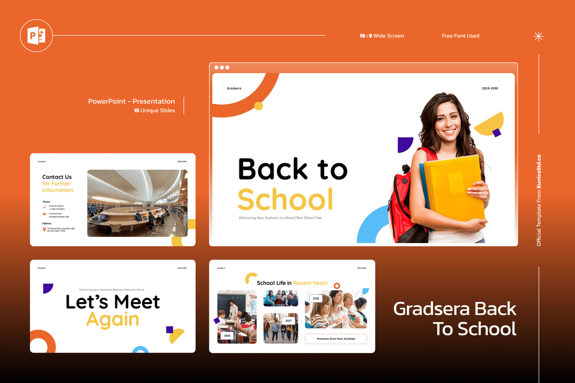 Template PowerPoint Kembali ke Sekolah yang Menarik
