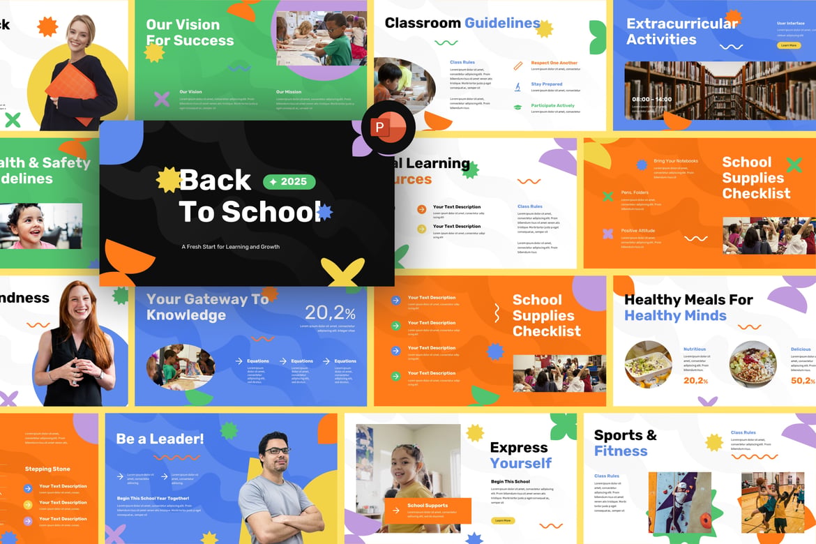 Template Presentasi PowerPoint Kembali ke Sekolah yang Menarik