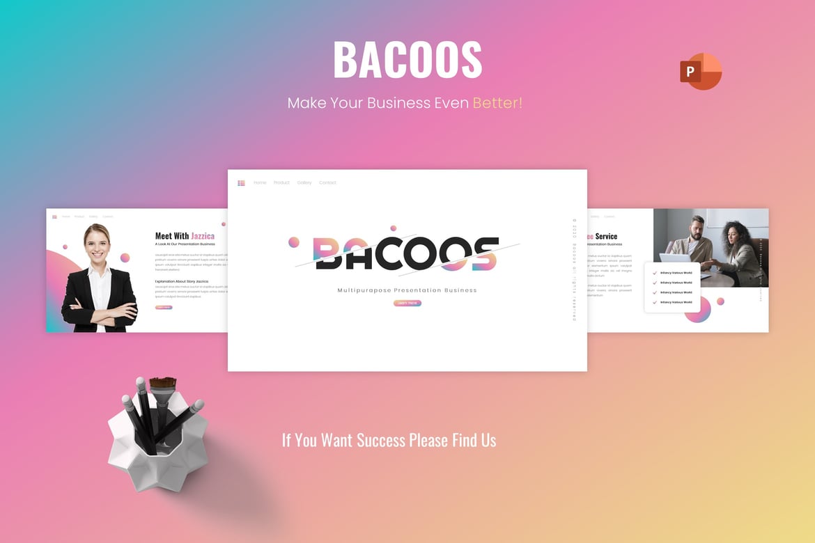 Bacoos - Template PowerPoint Serbaguna yang Kreatif dan Minimalis