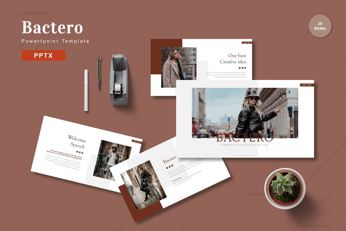 Bactero - Template PowerPoint Profesional untuk Presentasi Menarik
