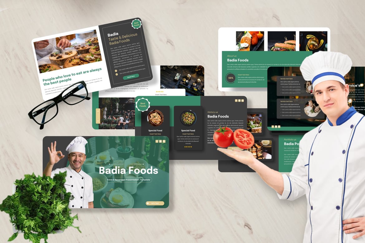 Template Presentasi Badia - Solusi Kreatif untuk Makanan & Minuman