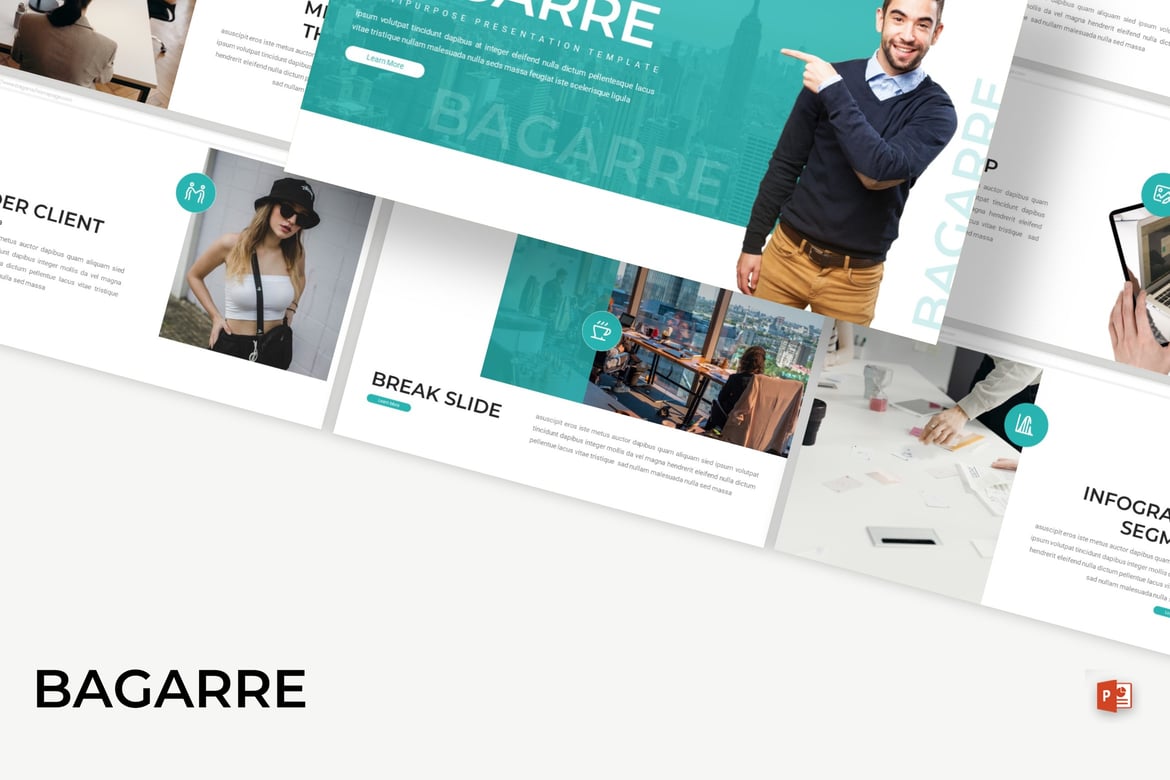 Template PowerPoint Bagarre - Presentasi Bisnis yang Menarik
