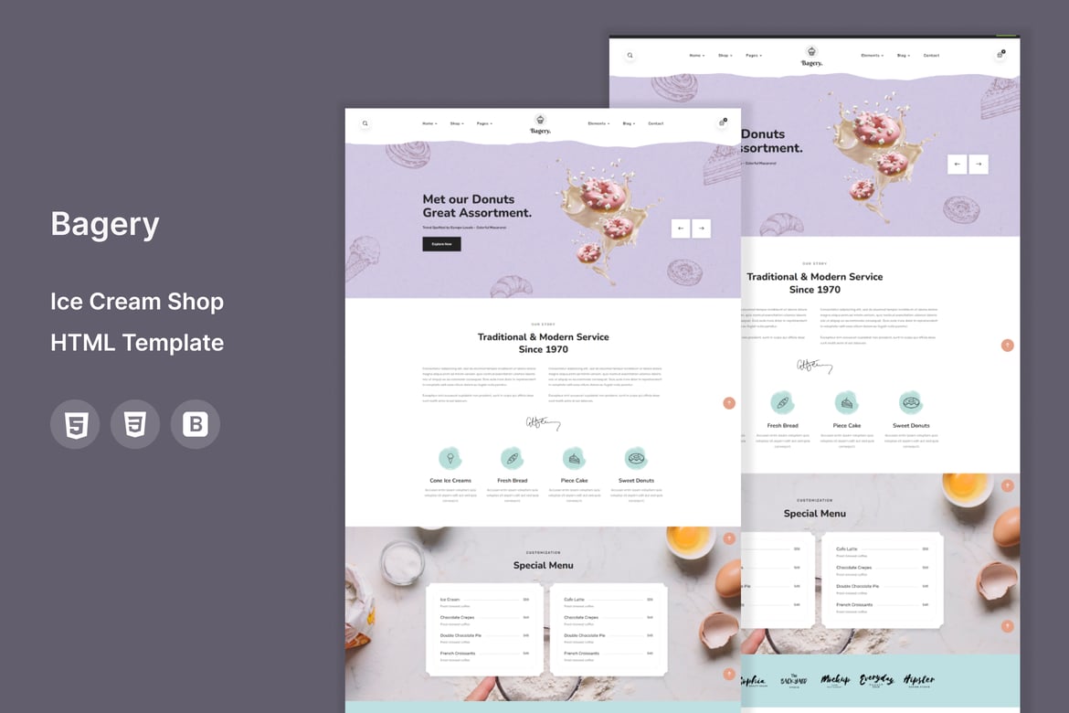 Template Website Bagery - Solusi Sempurna untuk Toko Es Krim dan Kue Anda