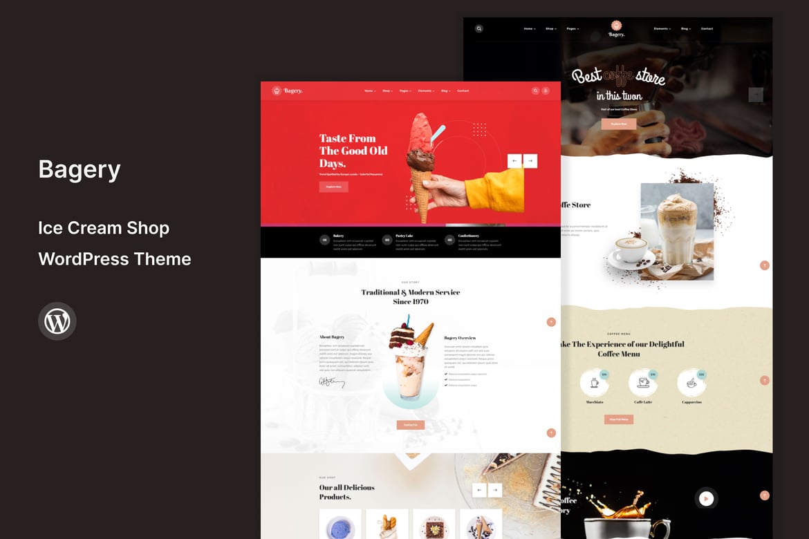 Bagery - Tema WordPress untuk Toko Es Krim yang Memukau