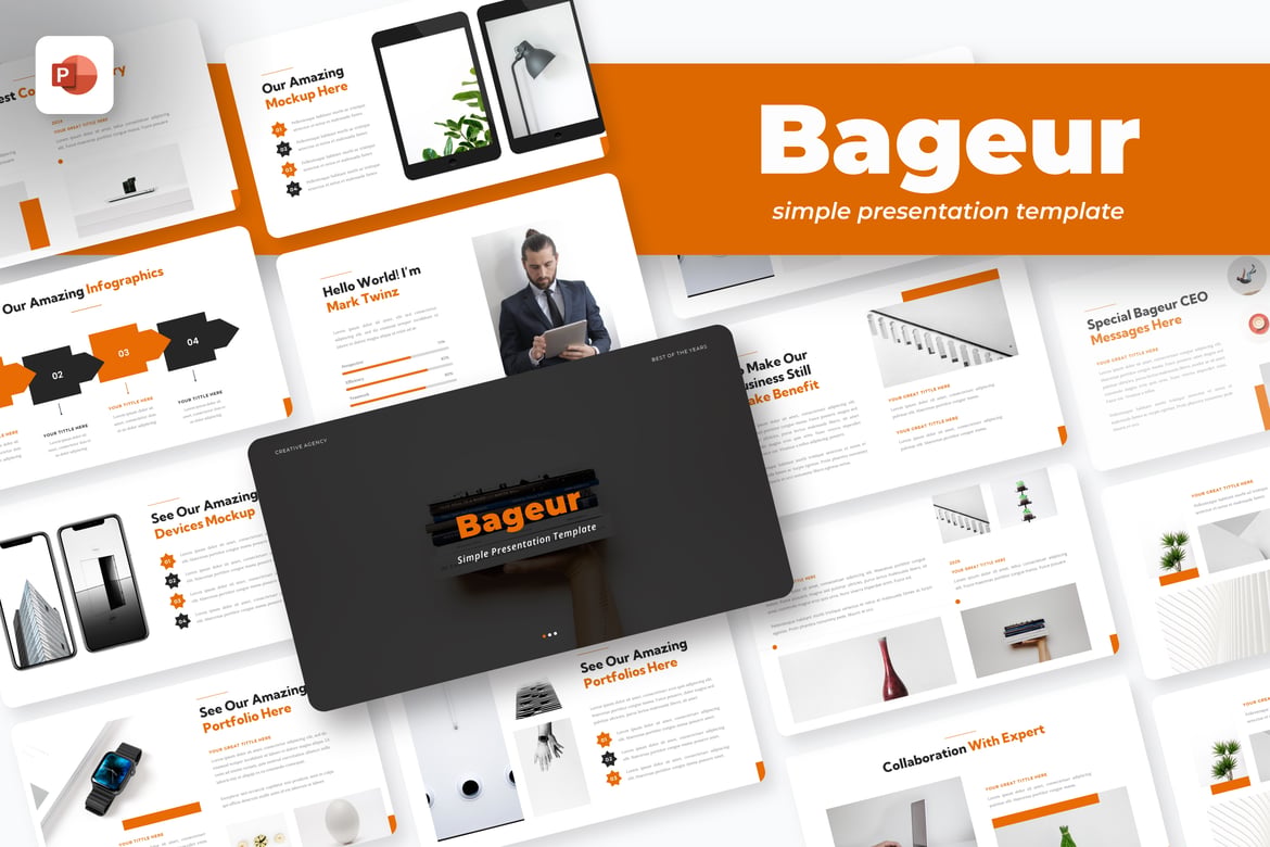 Template PowerPoint Bageur yang Sederhana dan Elegan