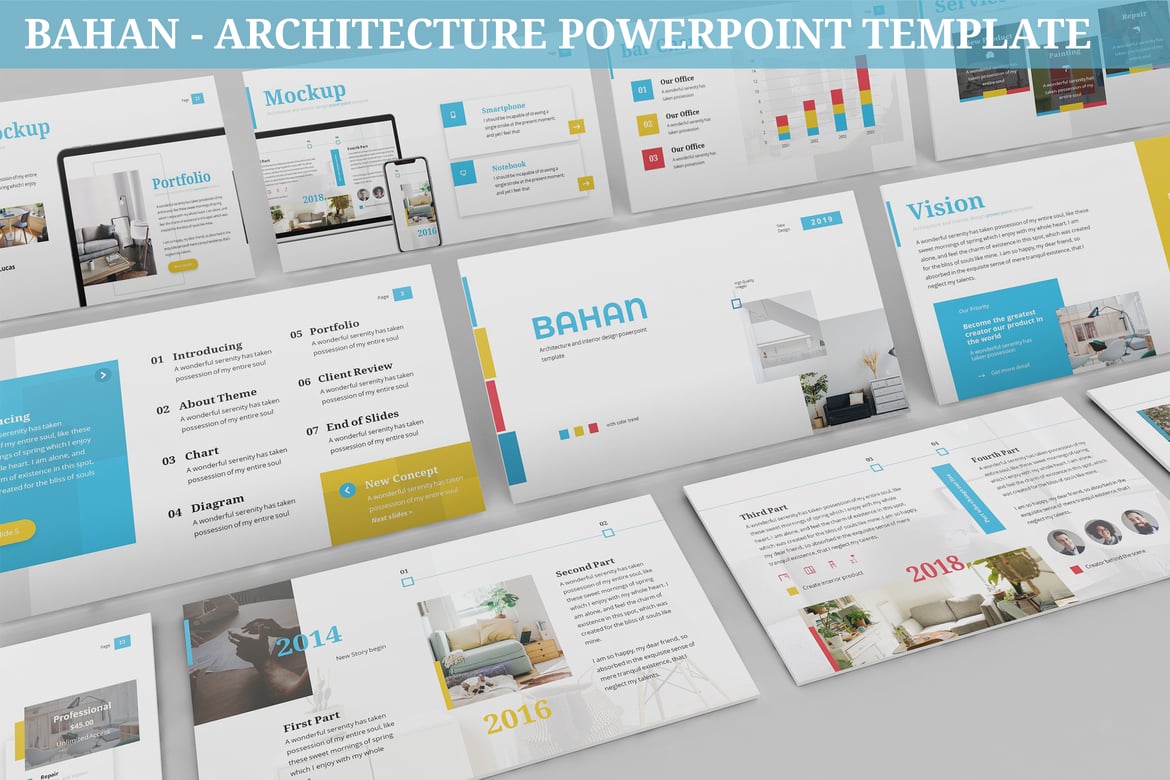 Template Powerpoint Arsitektur Bahan - Modern dan Sederhana