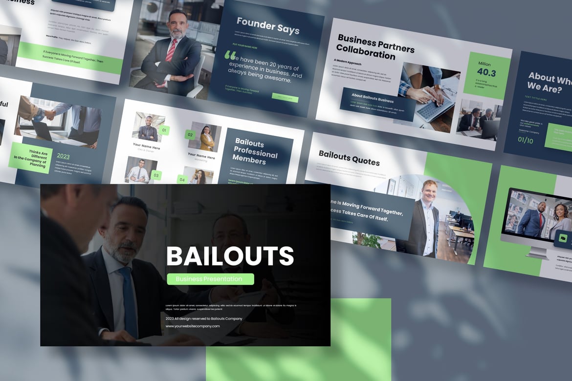 Template Presentasi Bisnis Bailouts yang Menarik