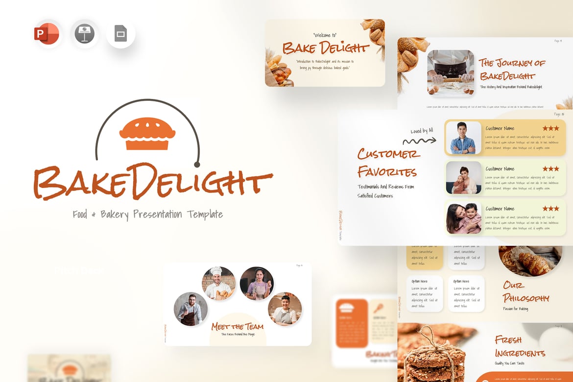 Template Presentasi Makanan Bake Delight - Powerpoint yang Menarik