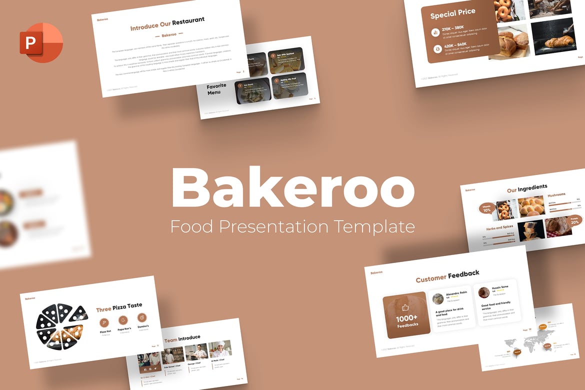 Template Presentasi PowerPoint Bakeroo untuk Bisnis Bakery yang Menarik