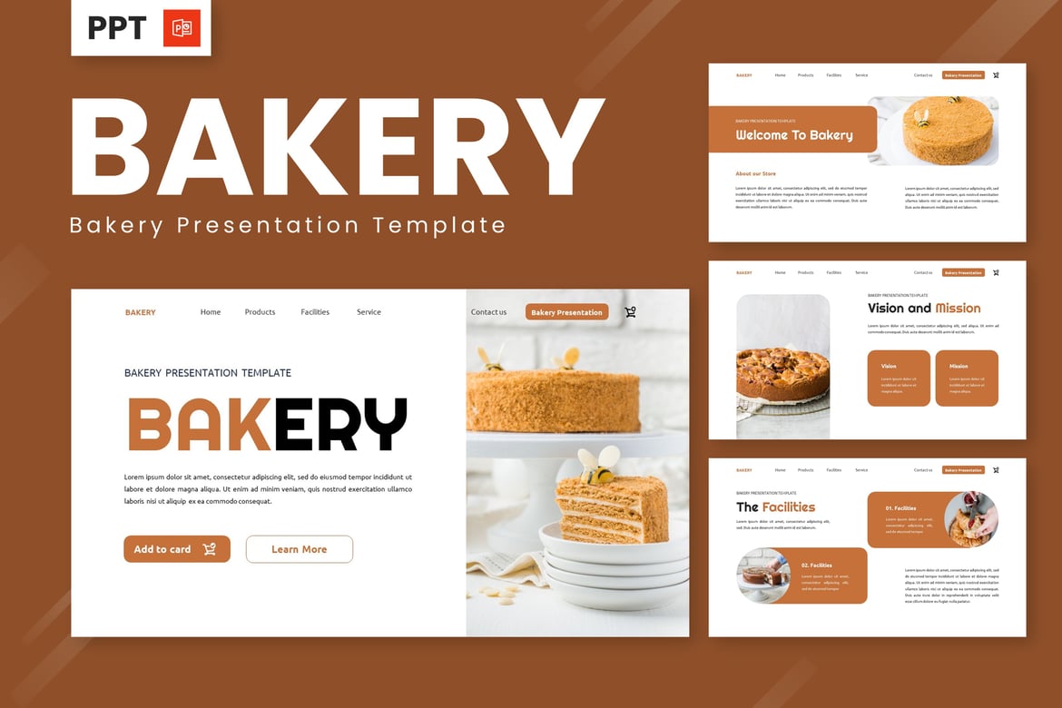 Template Powerpoint Kue dan Bakery yang Menarik