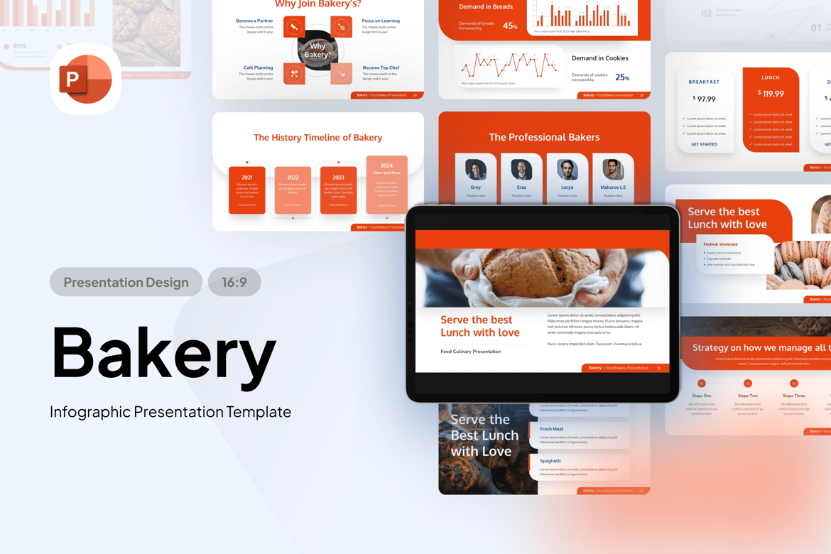 Template Presentasi PowerPoint Bakery Foods yang Menarik