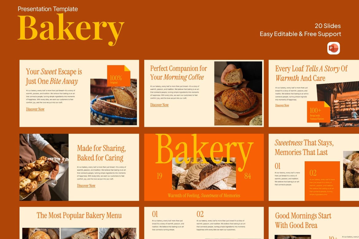 Template PowerPoint Kue yang Menarik dan Profesional