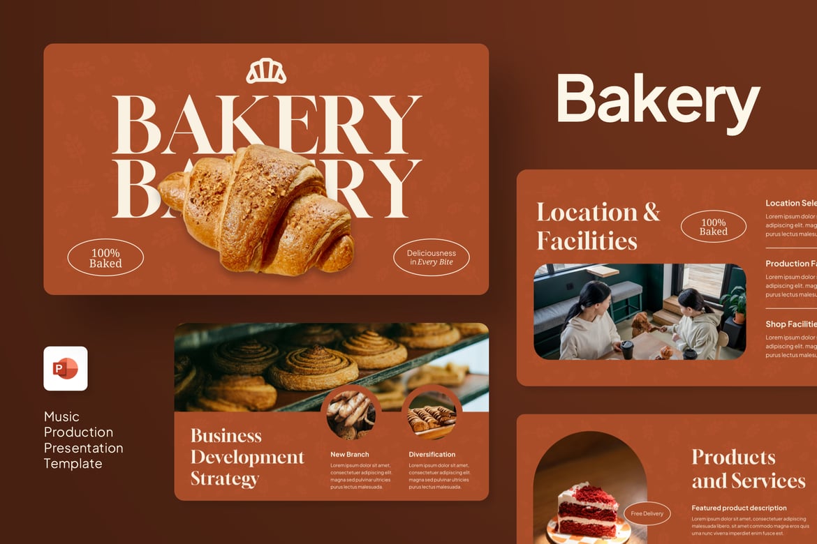 Template Presentasi PowerPoint untuk Bakery yang Menggugah Selera