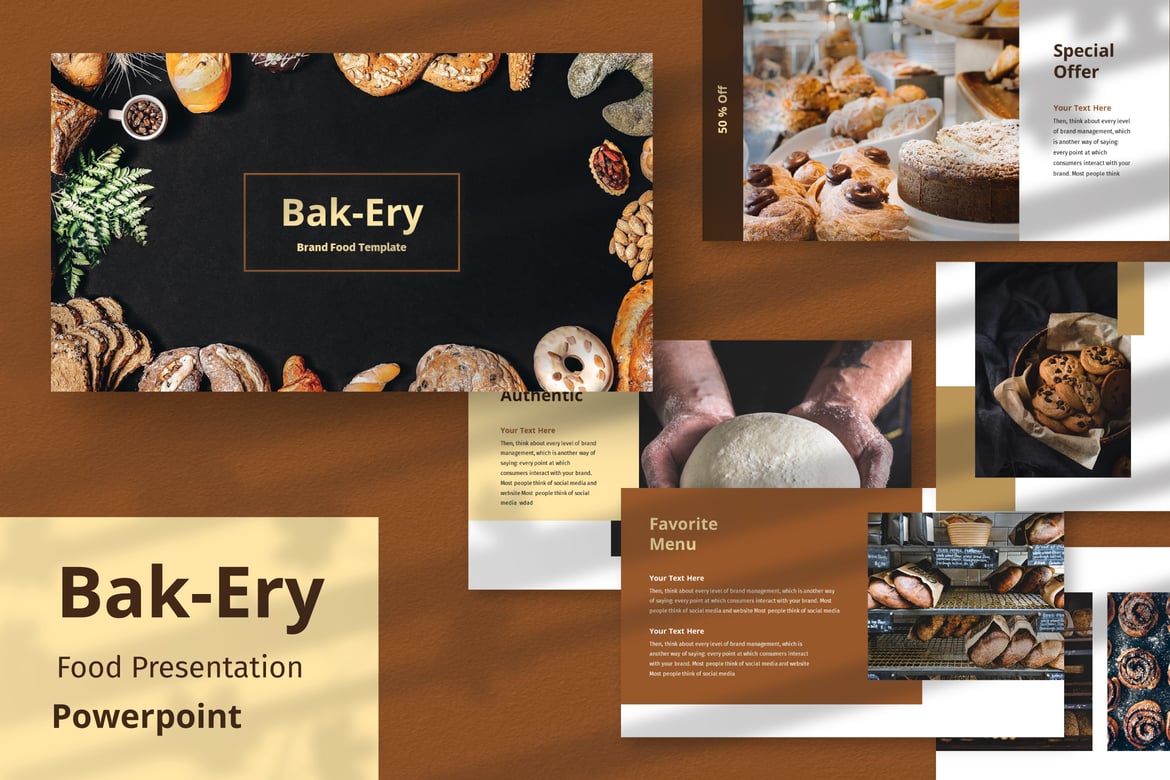 Template Presentasi Powerpoint Bakery yang Elegan dan Profesional