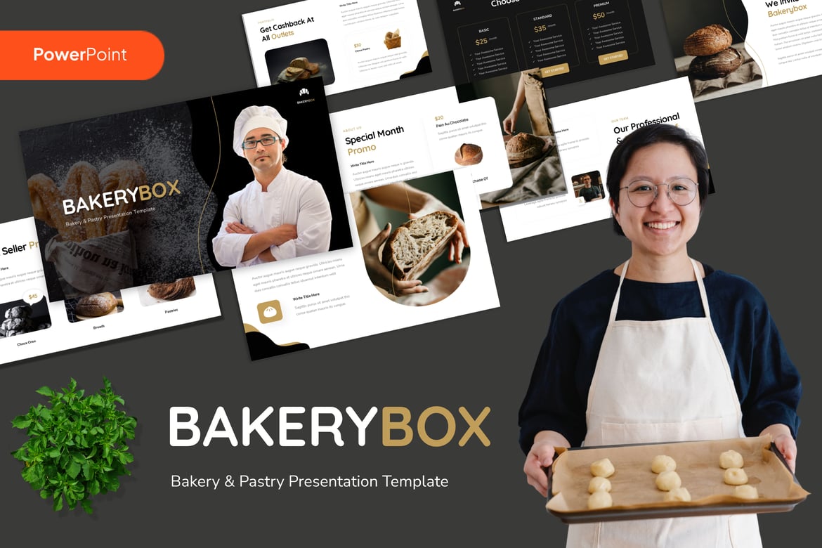 Bakerybox - Template Presentasi PowerPoint untuk Bakery & Pastry