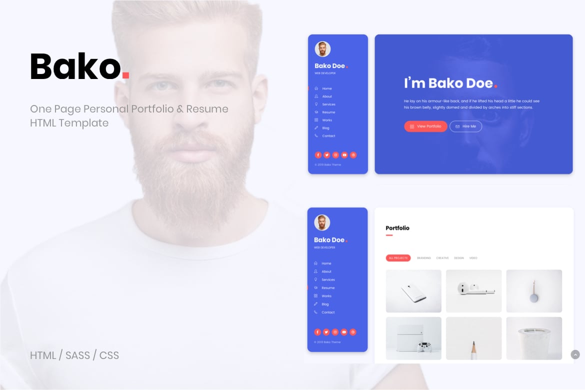 Bako - Template Website Portofolio Pribadi & Resume yang Menarik