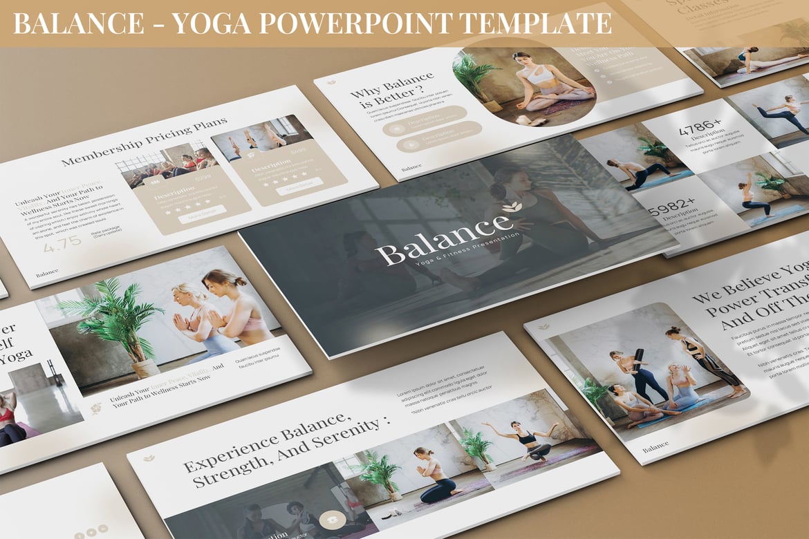 Template Presentasi Powerpoint Yoga - Balance yang Memukau