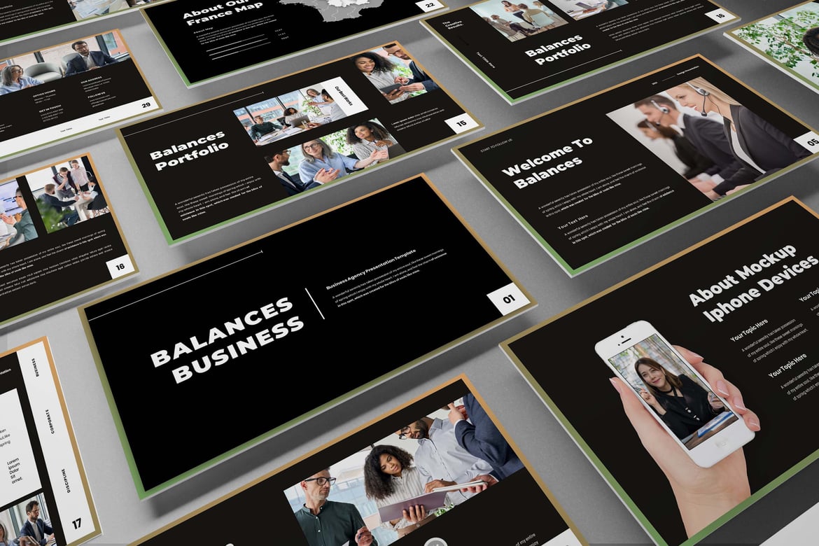Template Presentasi PowerPoint Balances untuk Bisnis yang Menarik
