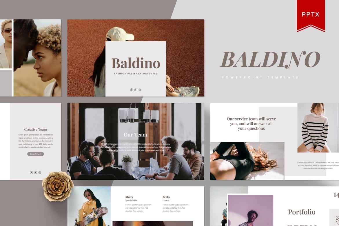 Template Presentasi Powerpoint Baldino yang Menarik