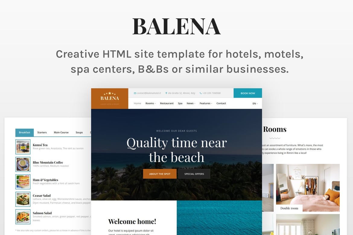 Balena - Template Website Hotel Modern dan Responsif