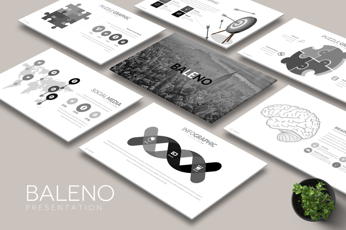 Template PowerPoint BALENO: Kreatif dan Profesional untuk Presentasi Anda