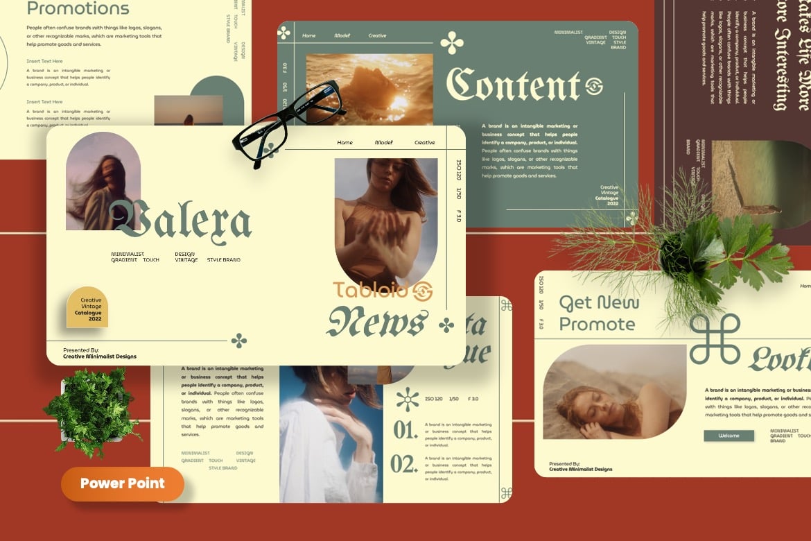 Template Presentasi Powerpoint Vintage Balera - Lookbook yang Menawan