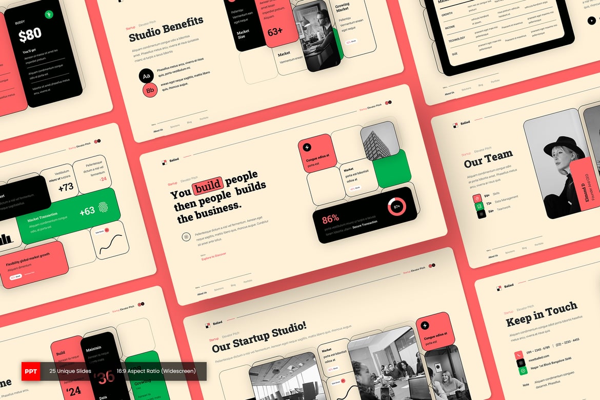 Balled - Template Presentasi Elevator Pitch yang Menarik