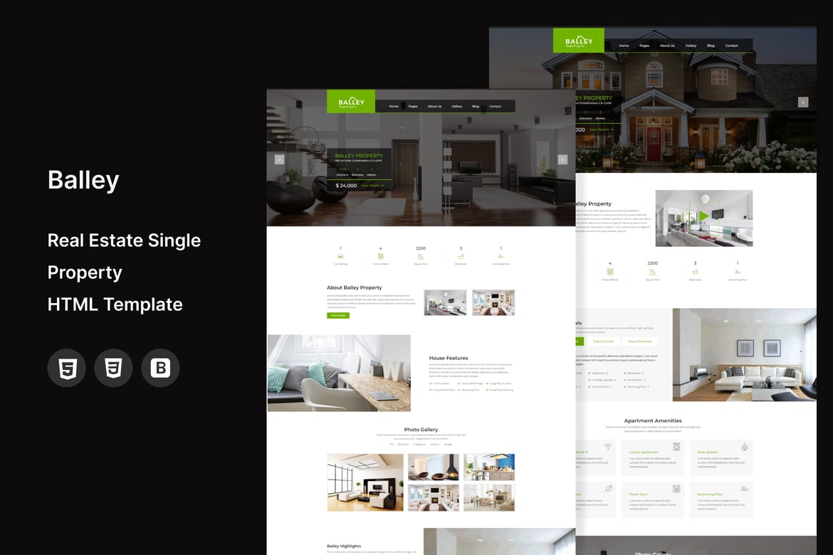 Balley | Template Website Real Estate untuk Properti Tunggal
