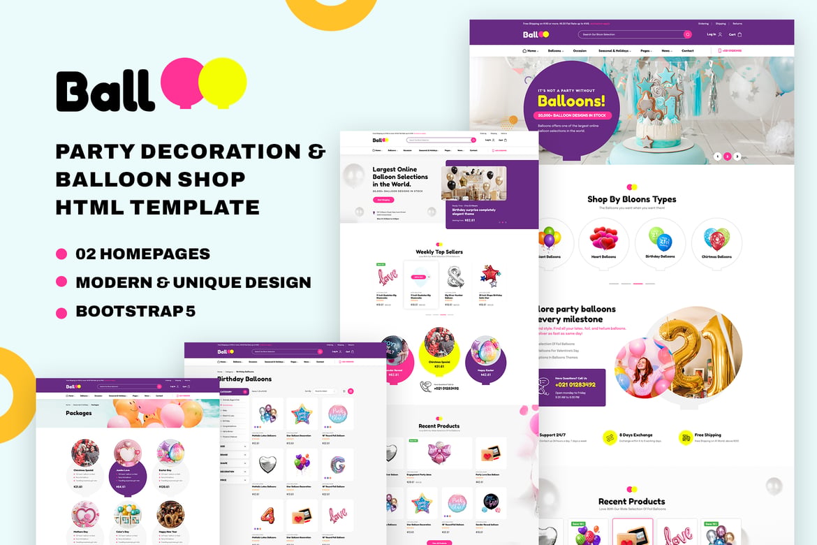 Balloo | Template Website Toko Balon dan Dekorasi Pesta