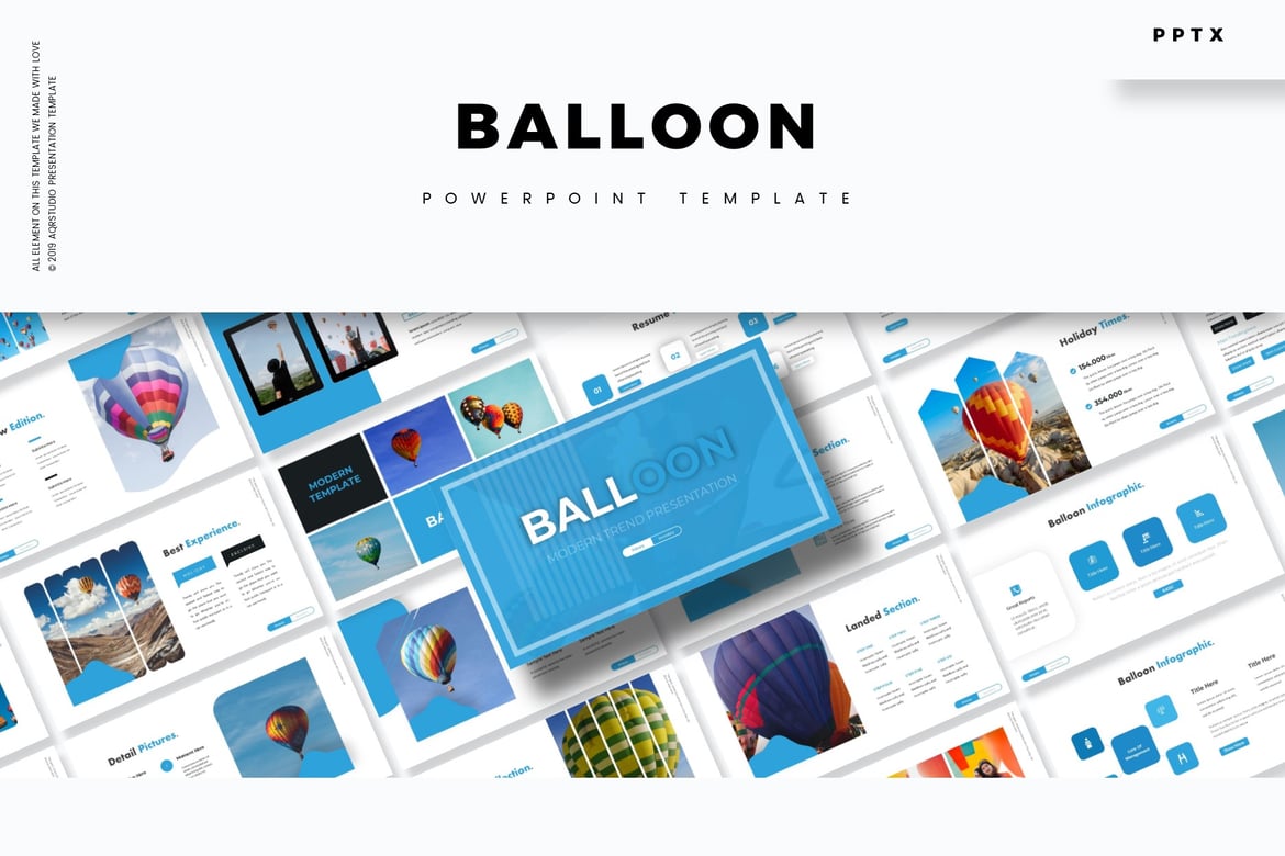 Template Presentasi PowerPoint Balloon yang Menarik