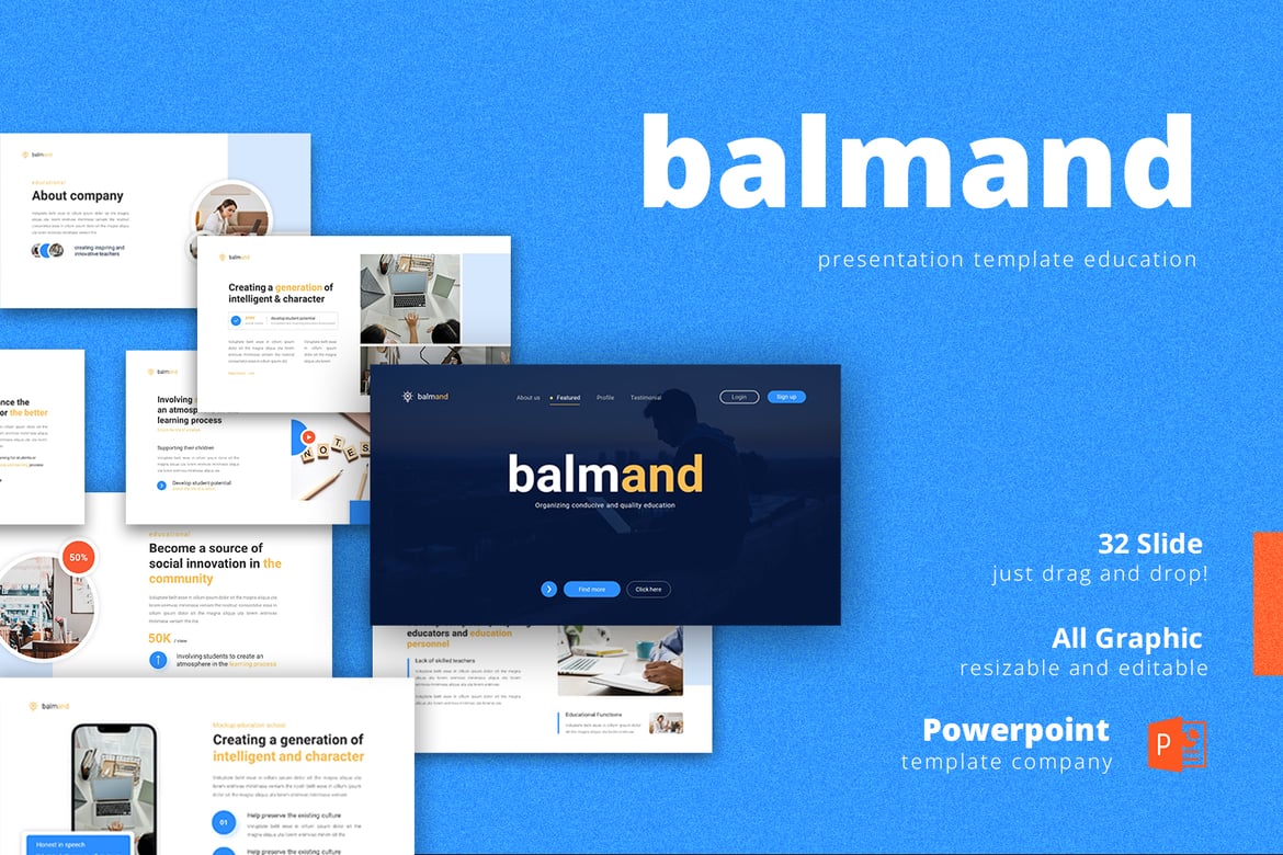 Template Presentasi Pendidikan Balmand – Kreatif dan Modern untuk Siswa