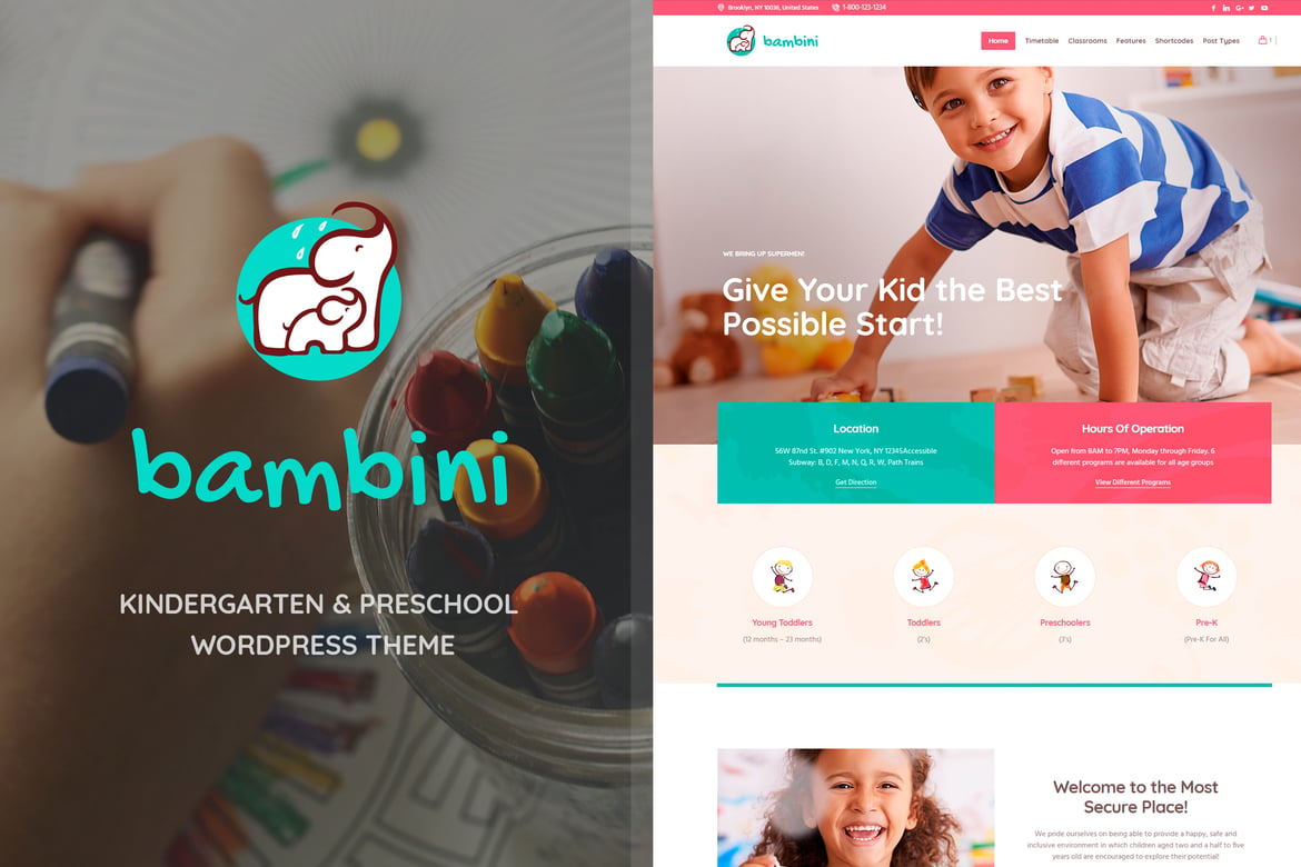 Tema WordPress Anak - Bambini untuk Taman Kanak-Kanak dan Pra-Sekolah
