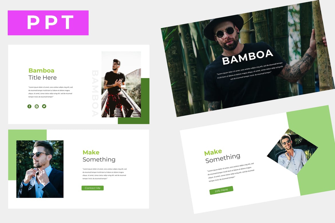 Template Presentasi PowerPoint Bamboa Minimalis yang Fleksibel