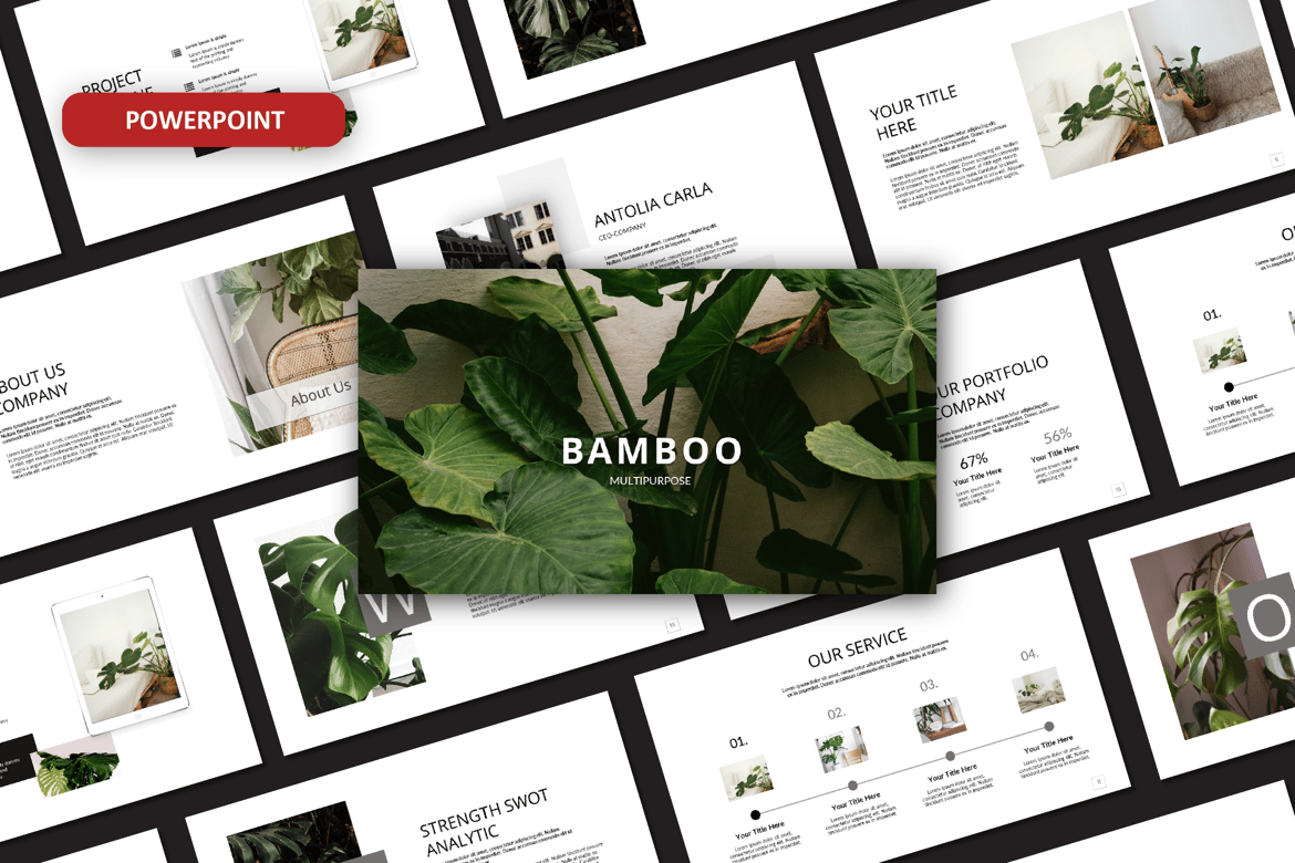 Template Powerpoint Bamboo yang Elegan dan Multifungsi