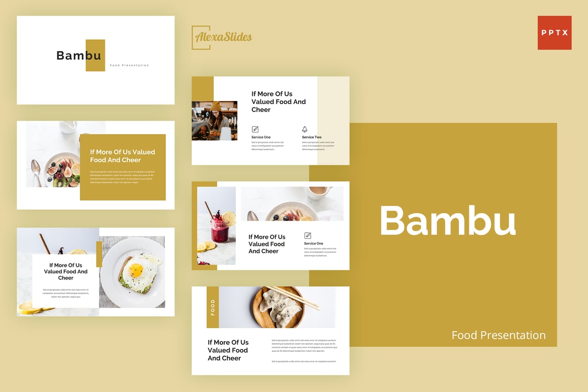Template PowerPoint Bambu - Solusi untuk Restoran Makanan Asia