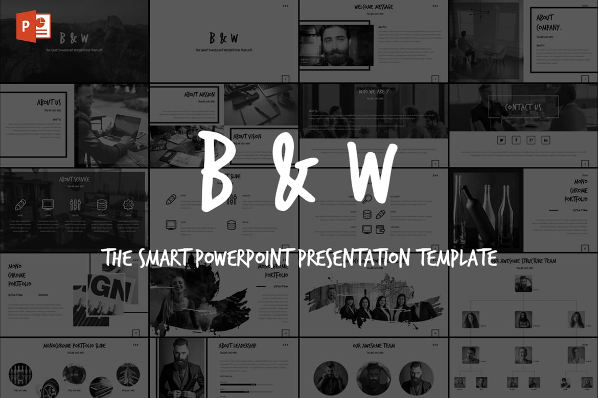 Template PowerPoint B&W: Solusi Presentasi Minimalis dan Elegan