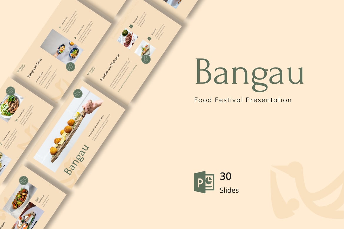 Template PowerPoint Festival Makanan Bangau yang Menarik