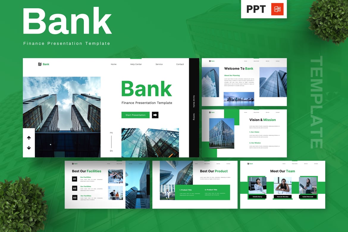 Template Presentasi PowerPoint Keuangan dan Perbankan yang Menarik