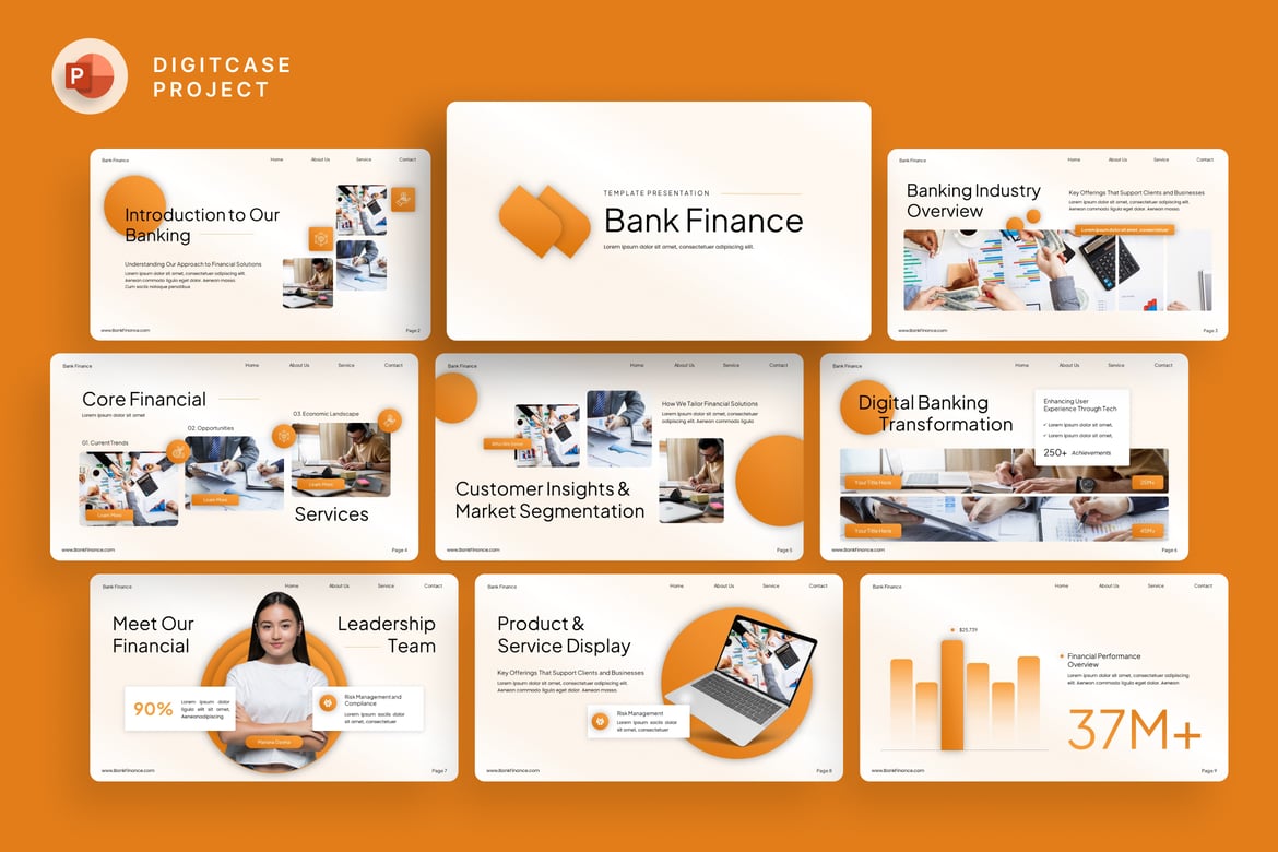 Template PowerPoint Keuangan Bank yang Modern dan Profesional