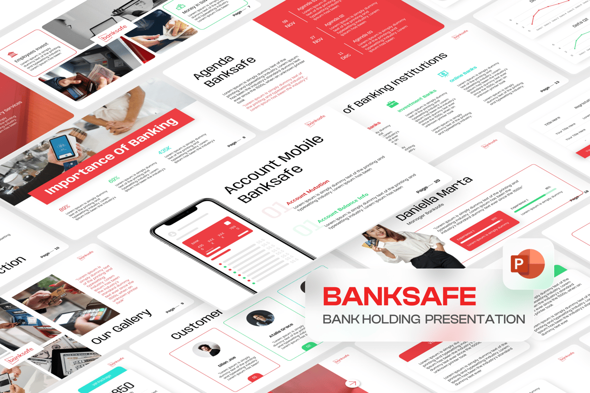 Template Presentasi PowerPoint untuk Bank dan Investasi