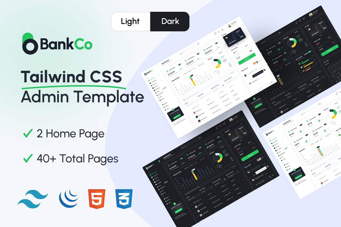 Bankco - Template Website Admin Tailwind CSS Modern untuk Keuangan