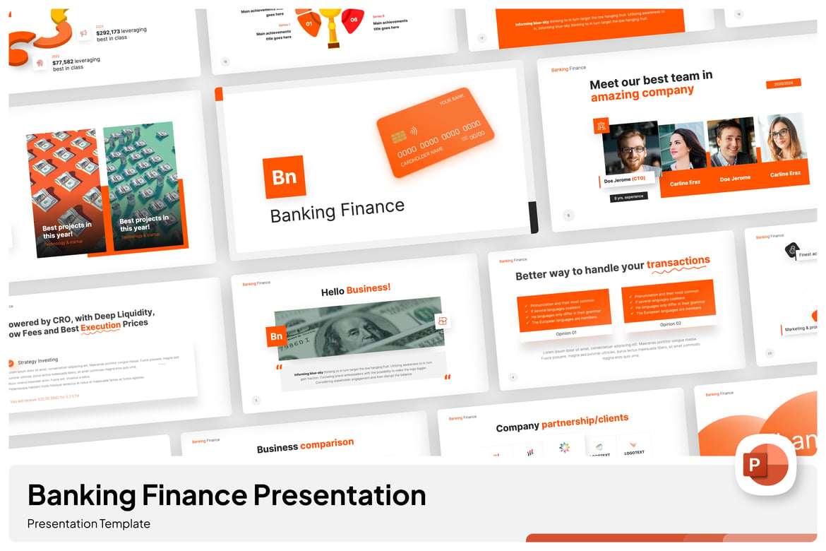 Template Presentasi PowerPoint Keuangan Perbankan yang Menarik