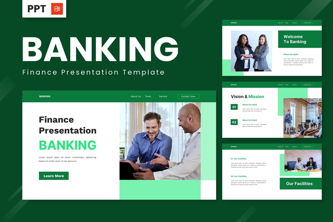 Template PowerPoint Perbankan dan Keuangan yang Menarik