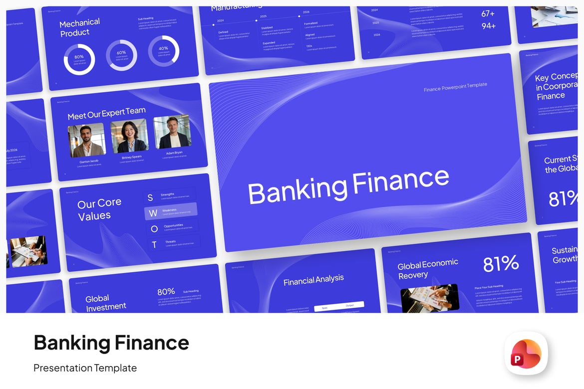 Template PowerPoint Keuangan Perbankan yang Profesional