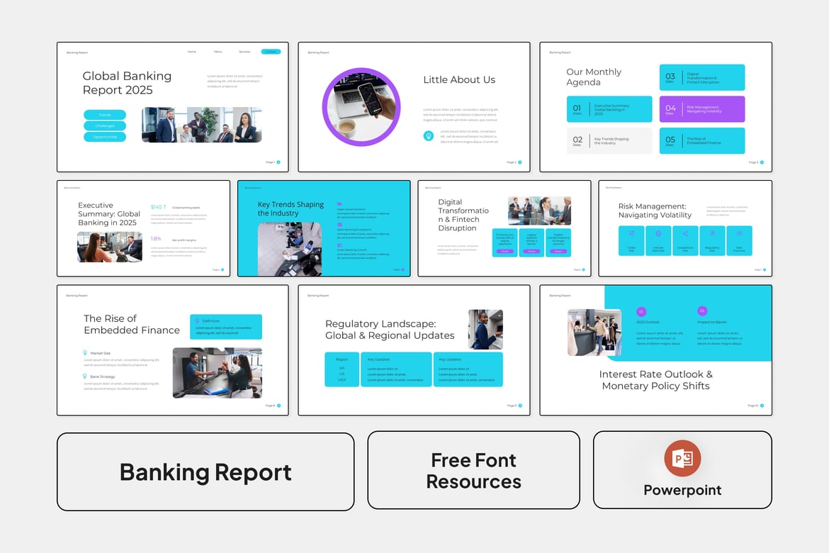 Template Presentasi Laporan Perbankan yang Menarik dan Profesional