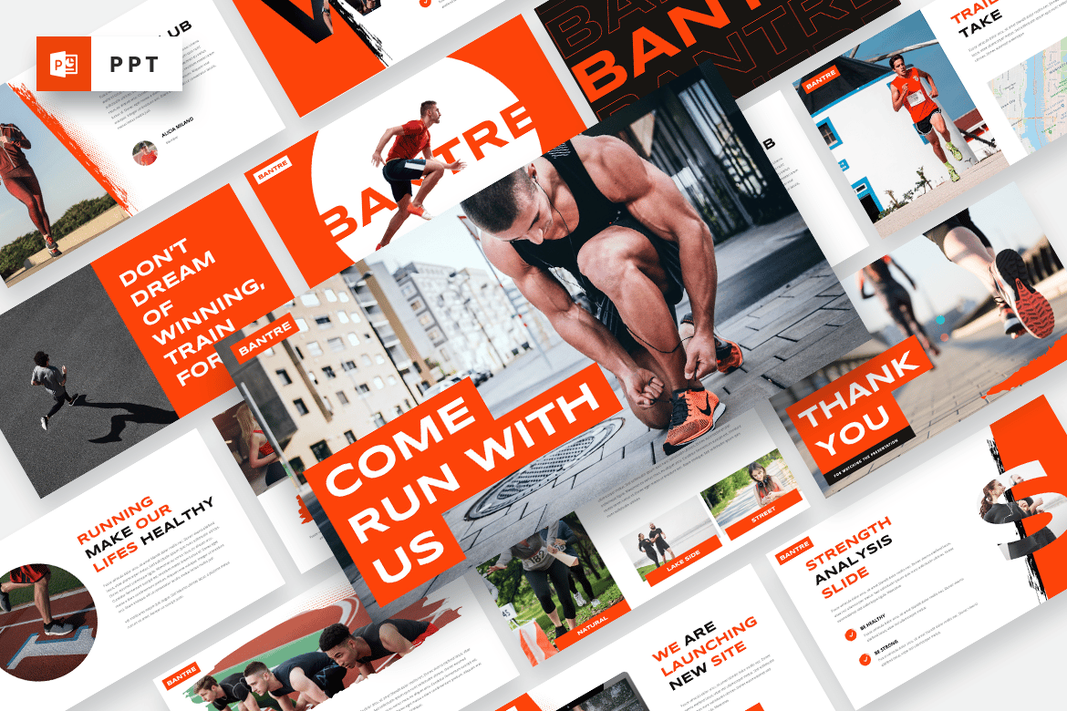 Template Presentasi BANTRE - Klub Lari & Olahraga yang Modern dan Profesional