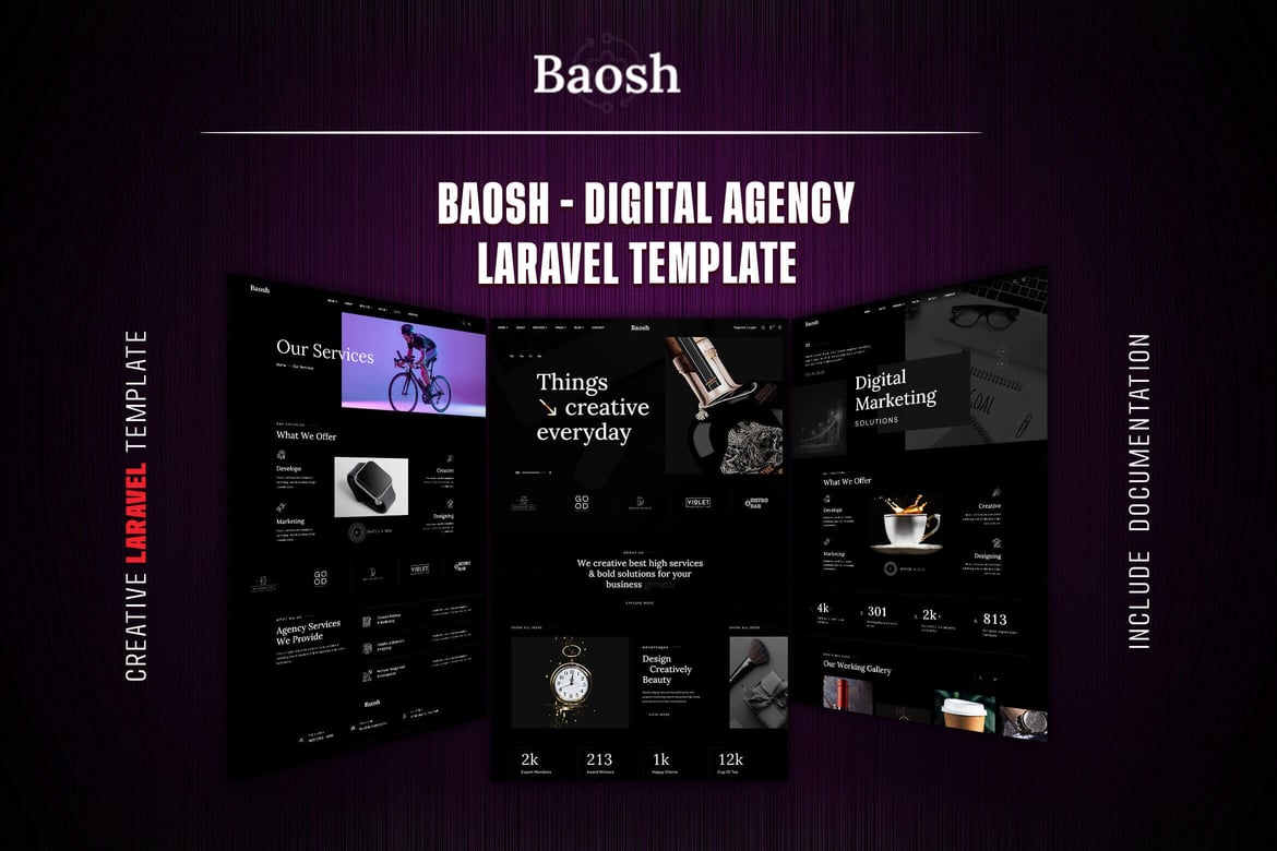 Template Website Laravel Terbaik untuk Agensi Digital - Baosh