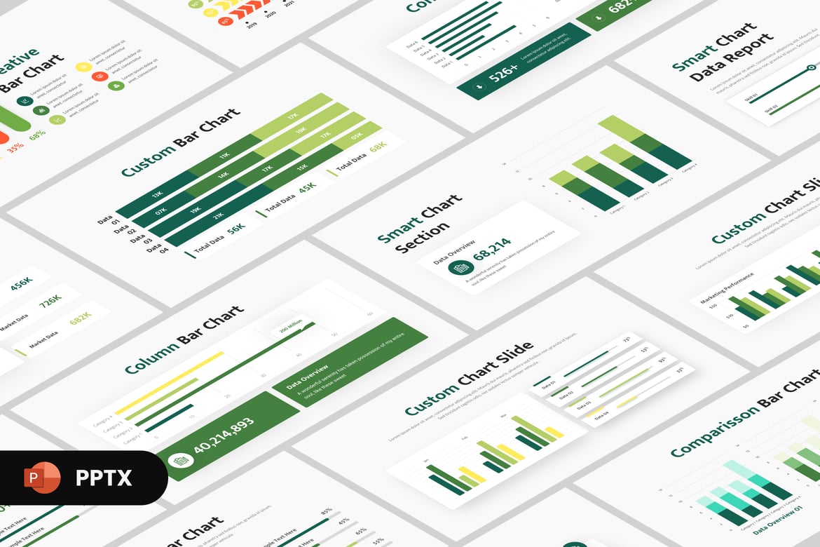 Template PowerPoint Grafik Batang Modern untuk Presentasi Efektif